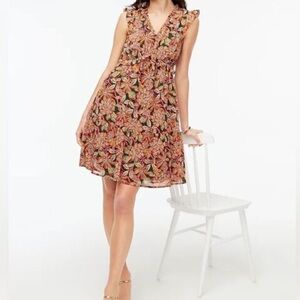 J. Crew Factory Paisley Ruffle Midi Dress - Multicolor